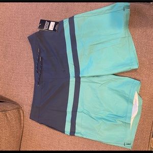 Fair Harbor Swim trunks- XL- Navy blue and teal